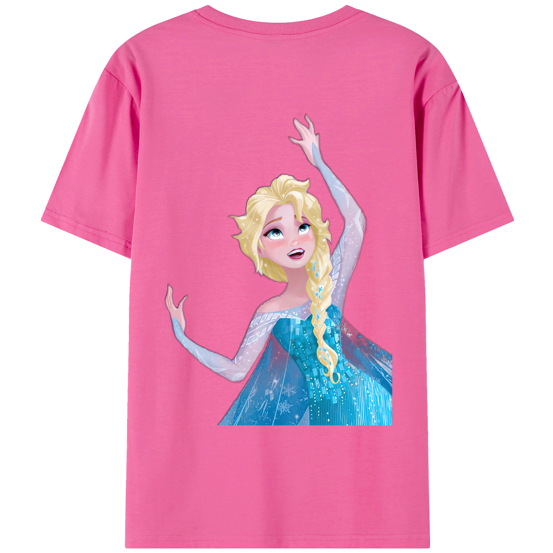 （画像用） アナと雪の女王 アンナ エルサ Frozen Anna Elsa レディース半袖Tシャツ(バックプリント)
